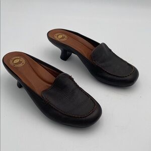 Nurture by Lamaze Black Mules with Kitten Heel women 7.5 leather casual Y2K boho